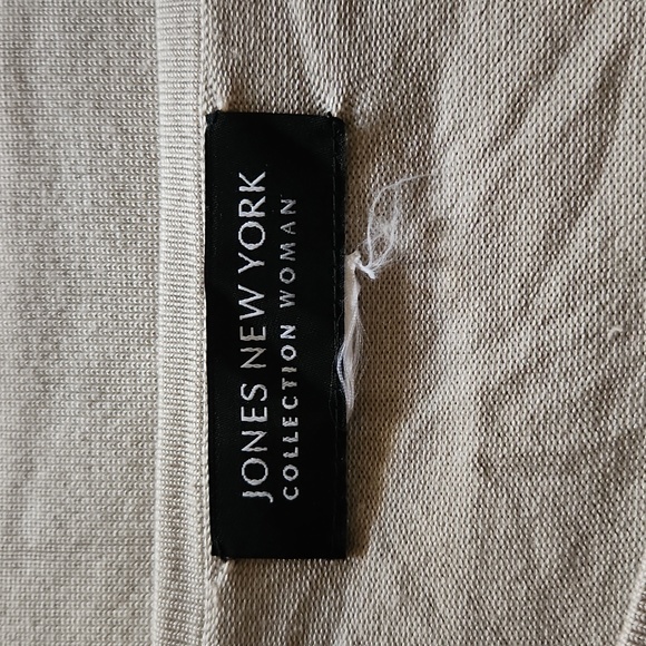 JONES of NY Silk S/L Taupe Top Sz 2X Size L - Picture 6 of 6